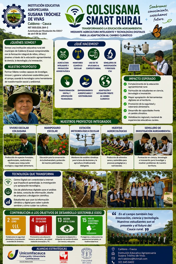 Póster institucional del proyecto COLSUSANA SMART RURAL